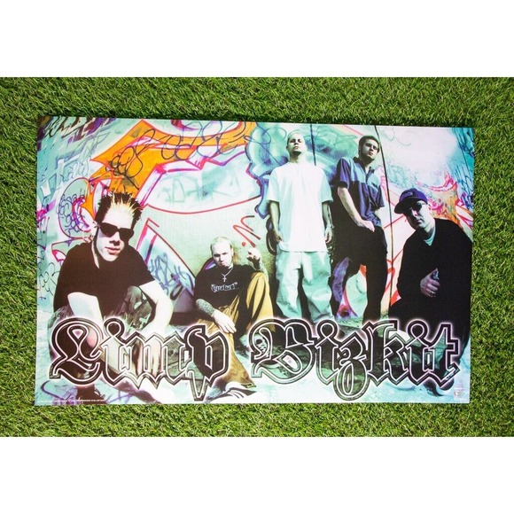 Vintage 1999 Limp Bizkit Group Shot Graffiti 22.5โx34.5โ Poster #6185 NOS - Picture 4 of 8